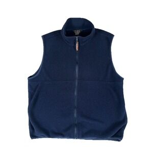 Vintage L.L. Bean MR77 Polartec‎ Navy Blue Full Zip Fleece Vest Men's Sz Med Reg